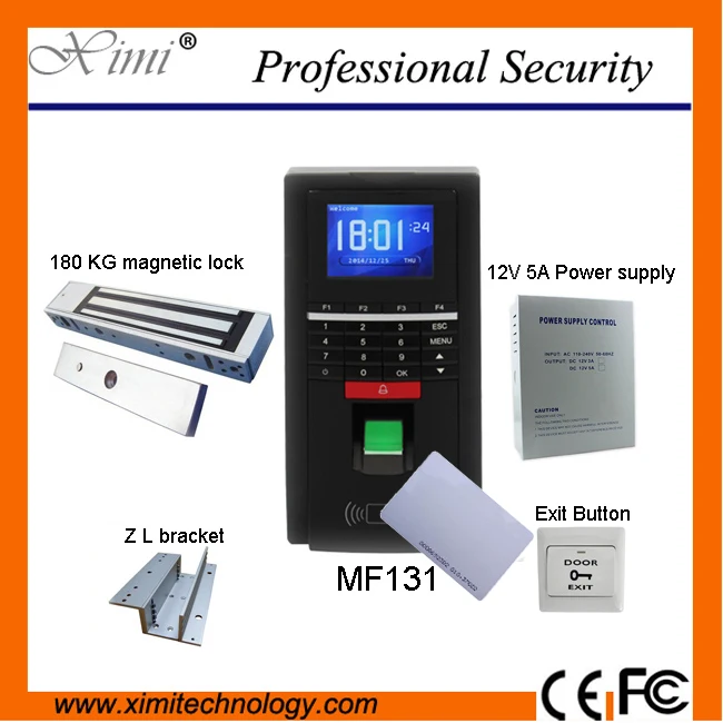 

Biometric fingerprint access control and time attendance MF131, color screen, RS485 TCP/IP communications, 125KHz RFID