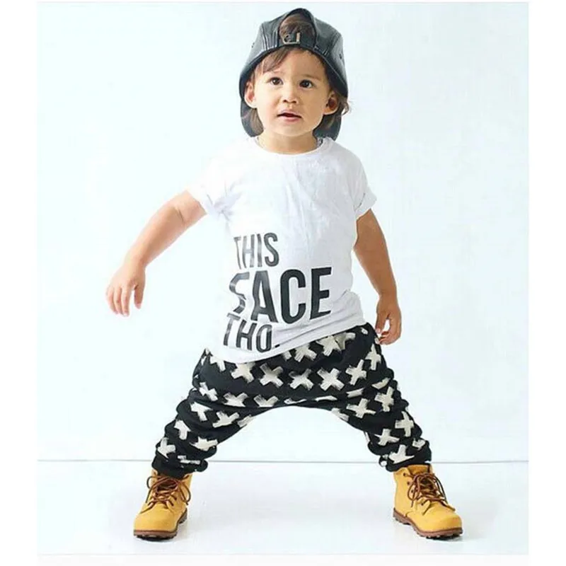 Tops + harem letter white cotton trousers 2 pcs boys clothing set 2018 summer baby boy wear loose-fittining T-shirts RT-217
Tops + harem letter white cotton trousers 2 pcs boys clothing set 2018 summer baby boy wear loose-fittining T-shirts RT-217