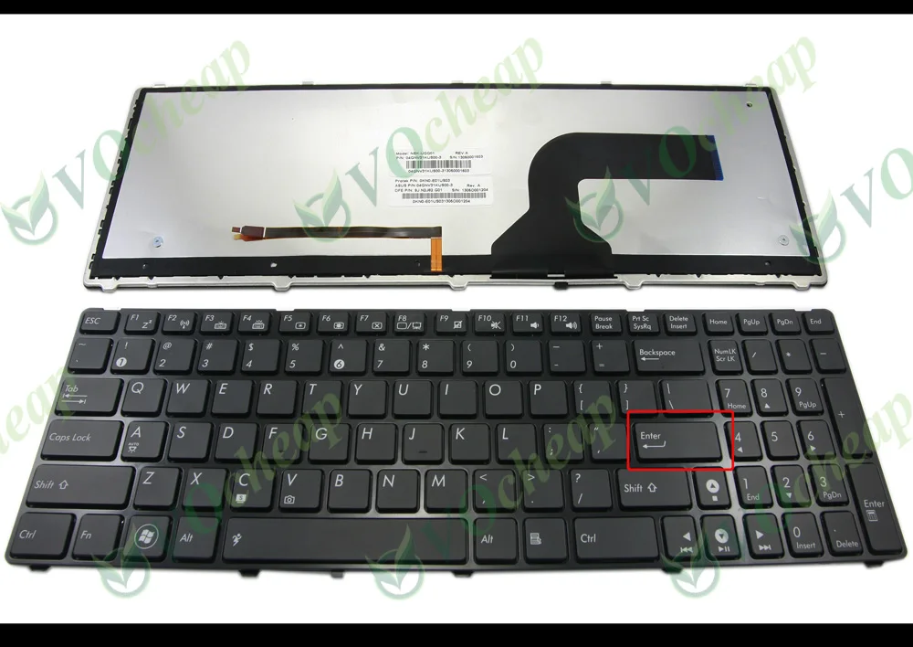 New Laptop keyboard FOR Asus G53 G60 G73 K52 K53 K53s X73 U50vg Black with black frame with backlit US version - 9J.N2J82.K01
New Laptop keyboard FOR Asus G53 G60 G73 K52 K53 K53s X73 U50vg Black with black frame with backlit US version - 9J.N2J82.K01