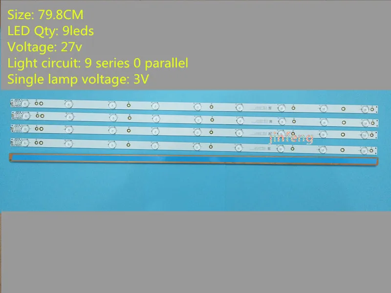 (New Kit) 4 PCS 9LEDs 798mm LED backlight strip for Sony TV KDL-40R380D 40PFL3240 GJ-DLEDII P5-400-D409-V7 TPT400LA-J6PE1
(New Kit) 4 PCS 9LEDs 798mm LED backlight strip for Sony TV KDL-40R380D 40PFL3240 GJ-DLEDII P5-400-D409-V7 TPT400LA-J6PE1