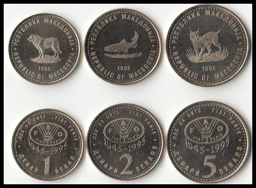 Set 3pcs Macedonia FAO Coins Edition EU 100% real and Original European Coin for Collection New
Set 3pcs Macedonia FAO Coins Edition EU 100% real and Original European Coin for Collection New