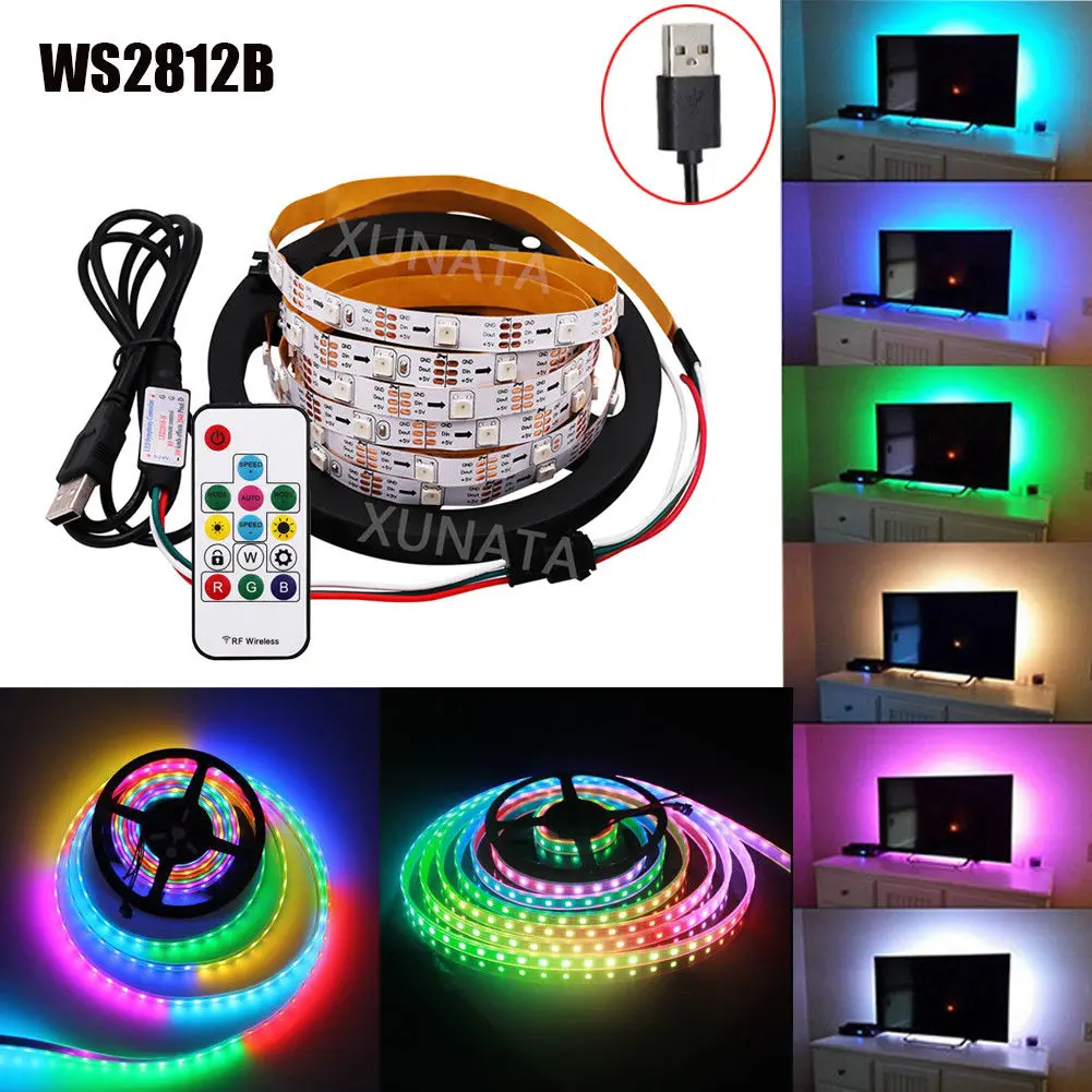 DC5V LED Strip Light RGB WS2812B WS2811 IC built-in 5050 Addressable USB Remote Control Led TV Back Light 1m 2m 3m 4m 5m
DC5V LED Strip Light RGB WS2812B WS2811 IC built-in 5050 Addressable USB Remote Control Led TV Back Light 1m 2m 3m 4m 5m