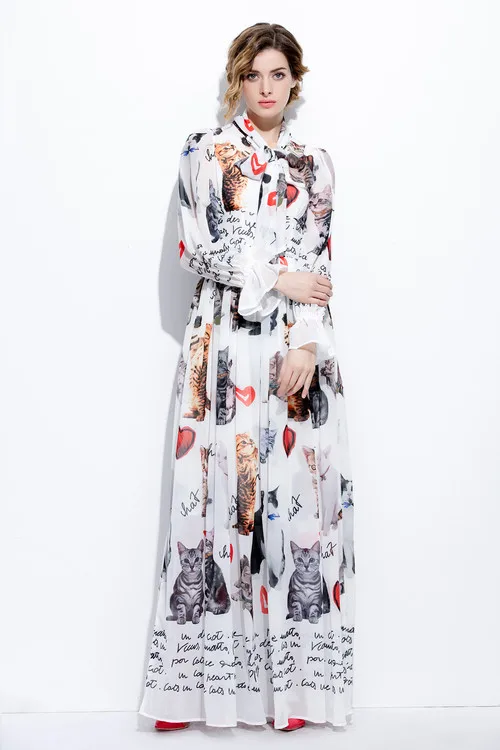 Floor Length Dress New Fashion 2019 Spring Women Bow Collar Cute Cat Print 3/4 Sleeve Casual Long Maxi Dress Plus Size Big XXXXL
Floor Length Dress New Fashion 2019 Spring Women Bow Collar Cute Cat Print 3/4 Sleeve Casual Long Maxi Dress Plus Size Big XXXXL