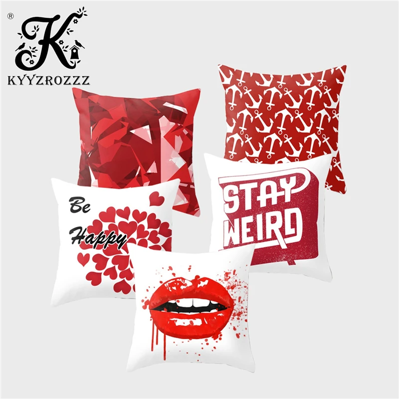 Geometric Cushion Set Red Lips Flowers Plant Polyester Pillowcase Lattice Text Art Decoration Home Sofa Throw Pillowcase 45*45cm
Geometric Cushion Set Red Lips Flowers Plant Polyester Pillowcase Lattice Text Art Decoration Home Sofa Throw Pillowcase 45*45cm