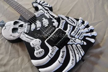 Shelly New store custom black Skull Bones carved body guitar 6 strings George Lynch's electric guitar musical instrument shop
Shelly New store custom black Skull Bones carved body guitar 6 strings George Lynch's electric guitar musical instrument shop