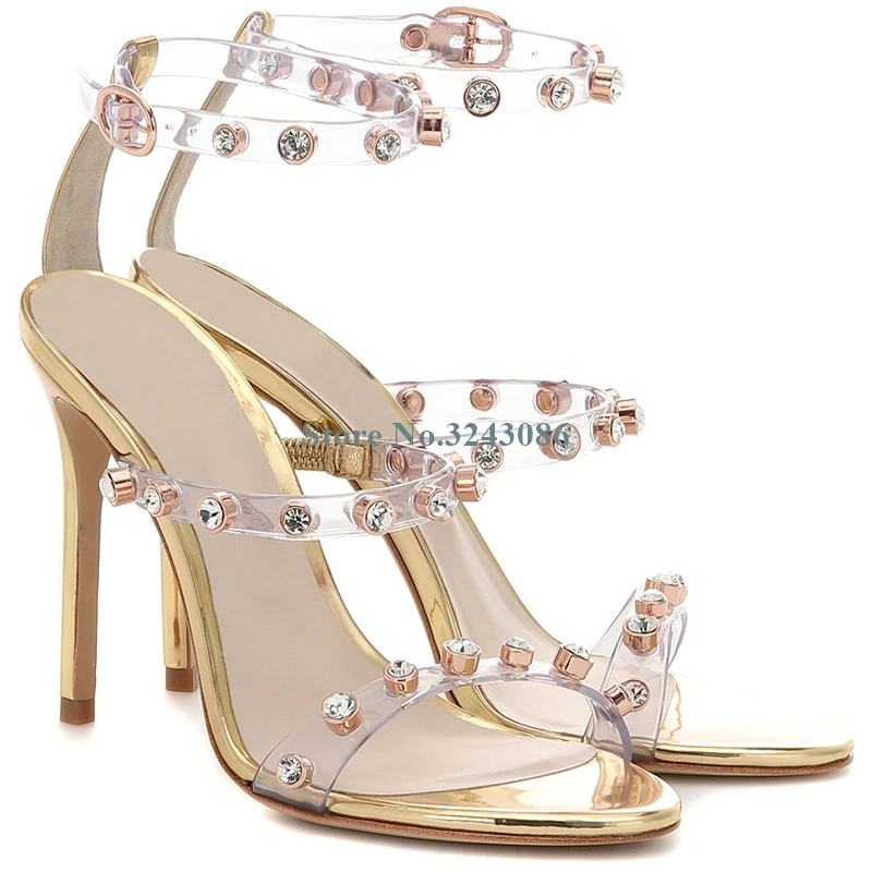Transparent PVC Narrow Band Thin High Heel Sandals Open Toe Crystal Stiletto Heel Sandals Open Toe Buckle Strap Rhinestone Shoe
Transparent PVC Narrow Band Thin High Heel Sandals Open Toe Crystal Stiletto Heel Sandals Open Toe Buckle Strap Rhinestone Shoe