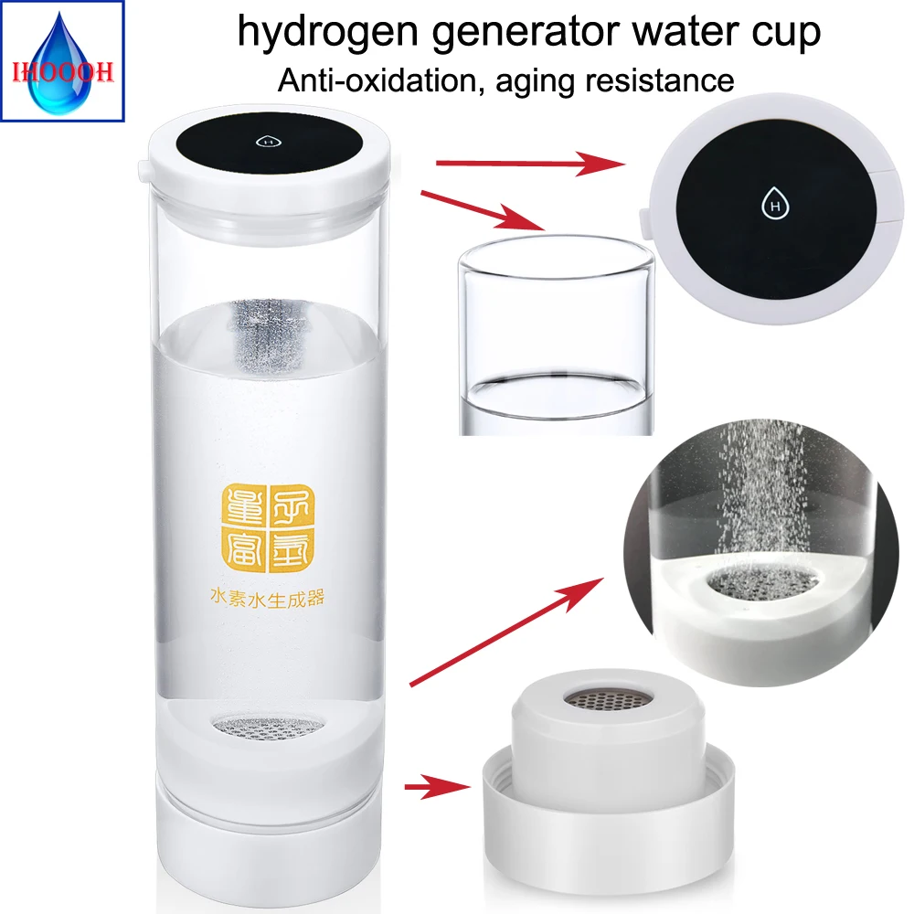 Rechargeable Hydrogen Rich Water Generator Alkaline ORP Electrolysis H2 Ionizer Portable Glass Bottle/Cup Anti-Aging Product
Rechargeable Hydrogen Rich Water Generator Alkaline ORP Electrolysis H2 Ionizer Portable Glass Bottle/Cup Anti-Aging Product
