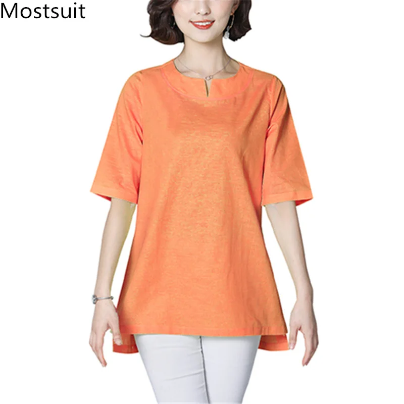 M-4xl Summer Linen Casual Long T-shirts Tops Women Plus Size Short Sleeve Vintage Loose Basic Harajuku Tshirts Tees Femme 2019
M-4xl Summer Linen Casual Long T-shirts Tops Women Plus Size Short Sleeve Vintage Loose Basic Harajuku Tshirts Tees Femme 2019
