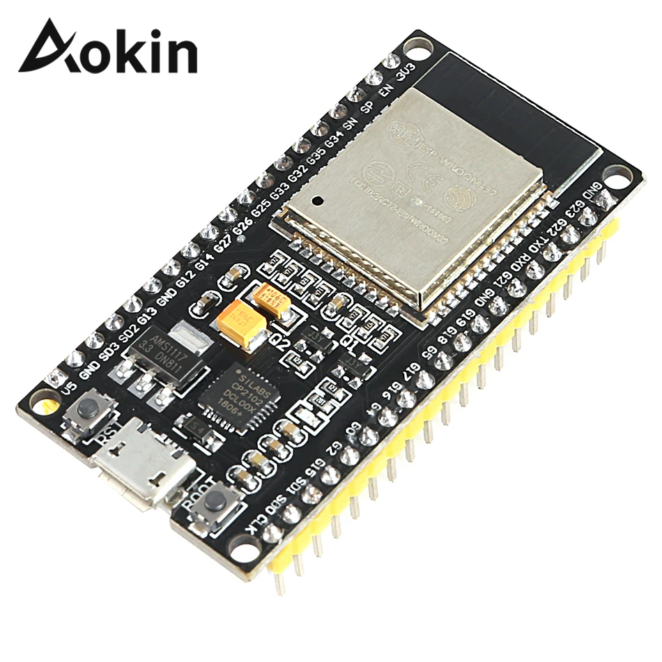 ESP-32 ESP-32S Беспроводная макетная плата Wi-Fi Bluetooth 2,4 ГГц Micro USB CP2102 двухъядерный модуль ESP32 с контактами за пределами ESP8266
ESP-32 ESP-32S Беспроводная макетная плата Wi-Fi Bluetooth 2,4 ГГц Micro USB CP2102 двухъядерный модуль ESP32 с контактами за пределами ESP8266