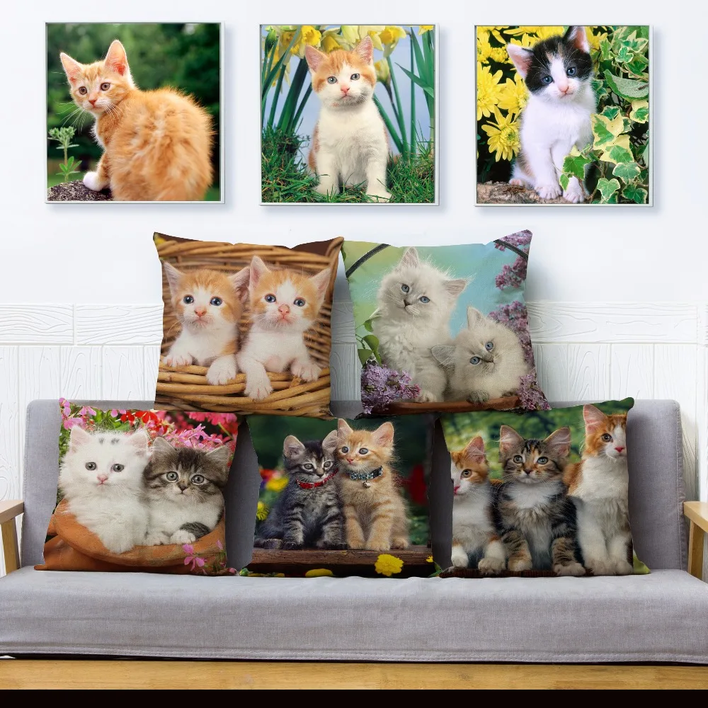 Cute Pet Cat Print Throw Pillow Cover 45*45cm Square Cushion Covers Cotton Linen Pillow Case Car Sofa Home Decor Pillows Cases
Cute Pet Cat Print Throw Pillow Cover 45*45cm Square Cushion Covers Cotton Linen Pillow Case Car Sofa Home Decor Pillows Cases