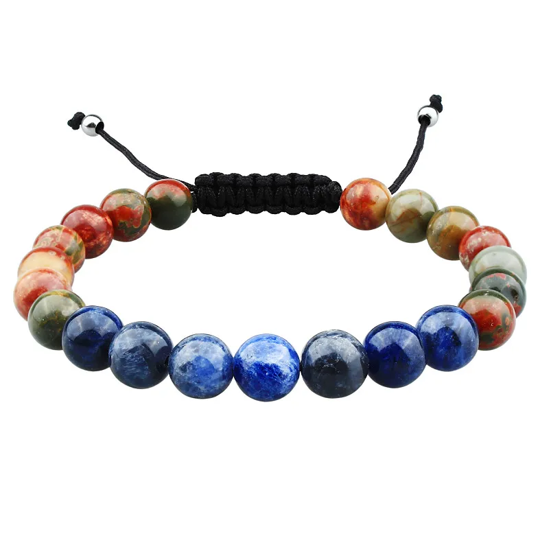 HAWSON Colorful Bracelet for Men Blue Veins Stone Beads and Red Tophus with Adjustable Braided Rope Bracelets for Women
HAWSON Colorful Bracelet for Men Blue Veins Stone Beads and Red Tophus with Adjustable Braided Rope Bracelets for Women