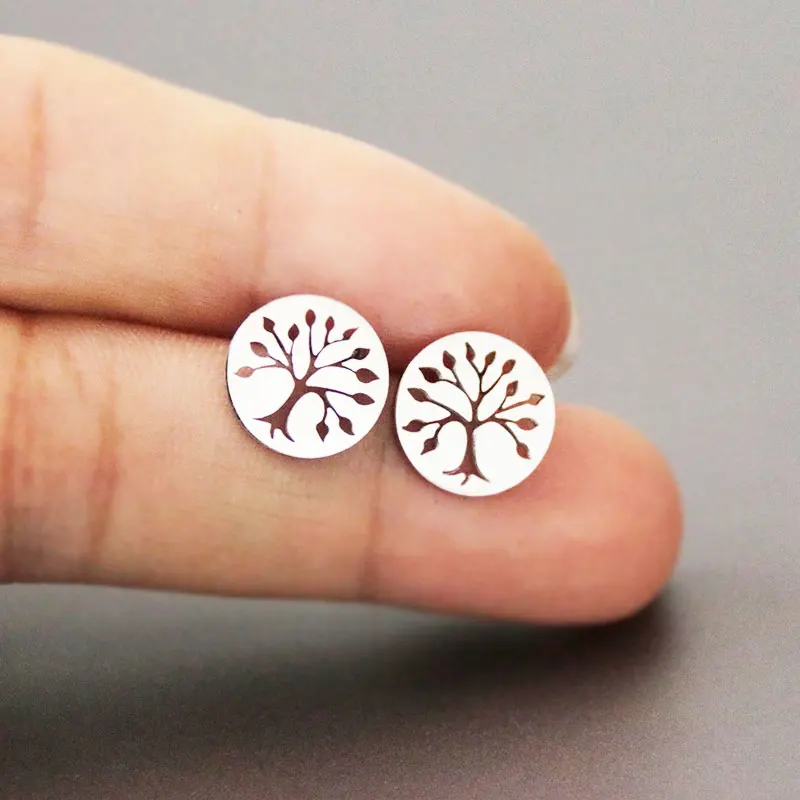 1Pair Round Gem Tree Earring Minimalistic Tree of Life Stainless Steel Earrings Studs Fashion Ear Jewelry For Women Girls
1Pair Round Gem Tree Earring Minimalistic Tree of Life Stainless Steel Earrings Studs Fashion Ear Jewelry For Women Girls