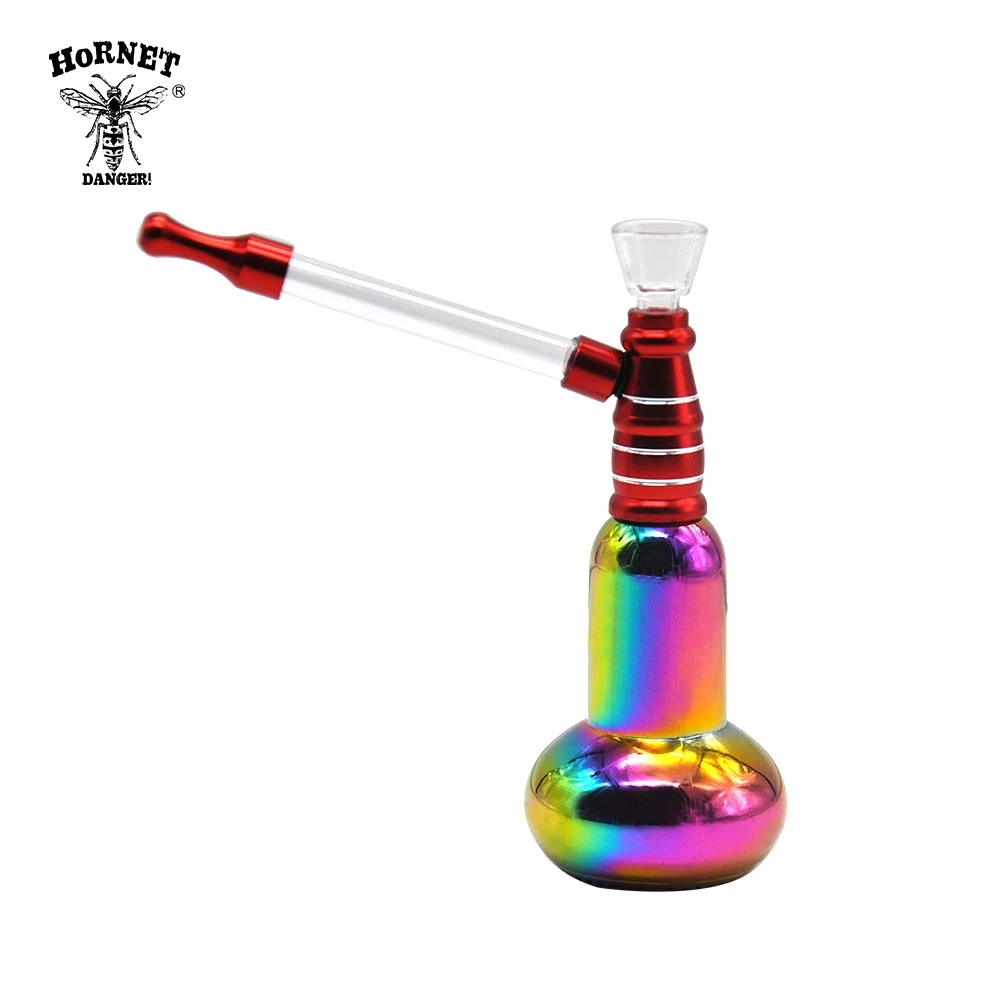 HORNET Hulu Hookah Shisha Smoking Glass Water Pipe 140MM Metal Tobacco Smoking Pipes With Long Glass Handle Metal Mouth Filter
HORNET Hulu Hookah Shisha Smoking Glass Water Pipe 140MM Metal Tobacco Smoking Pipes With Long Glass Handle Metal Mouth Filter