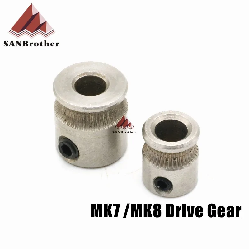 MK8 / MK7 Extruder Drive Gear Bore 5mm For 1.75mm and 3.0mm Hobbed Gear For Makerbot Reprap Mendel High Quality Stainless Steel
MK8 / MK7 Extruder Drive Gear Bore 5mm For 1.75mm and 3.0mm Hobbed Gear For Makerbot Reprap Mendel High Quality Stainless Steel
