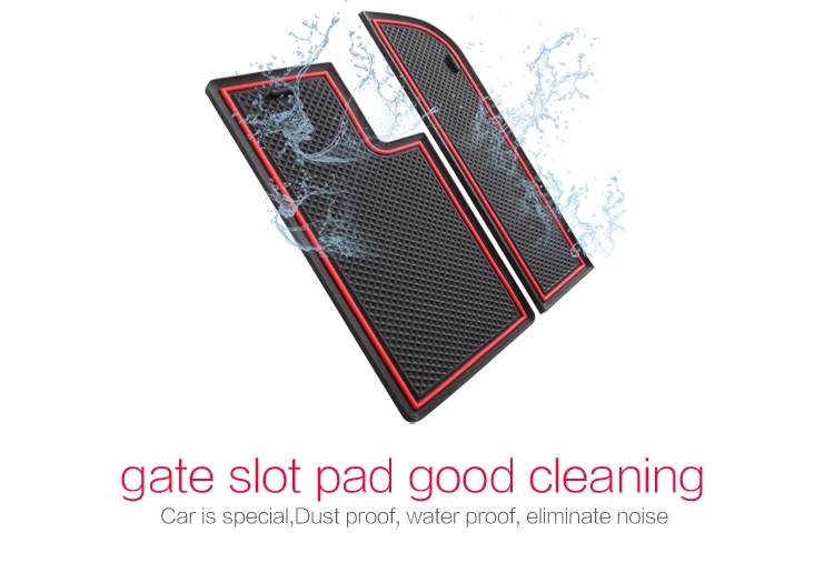 smabee Gate slot mat For For Kia Rio 4 X-Line RIO 2017-2018 Interior Door Pad/Cup Non-slip mats red/white/orange 18pcs