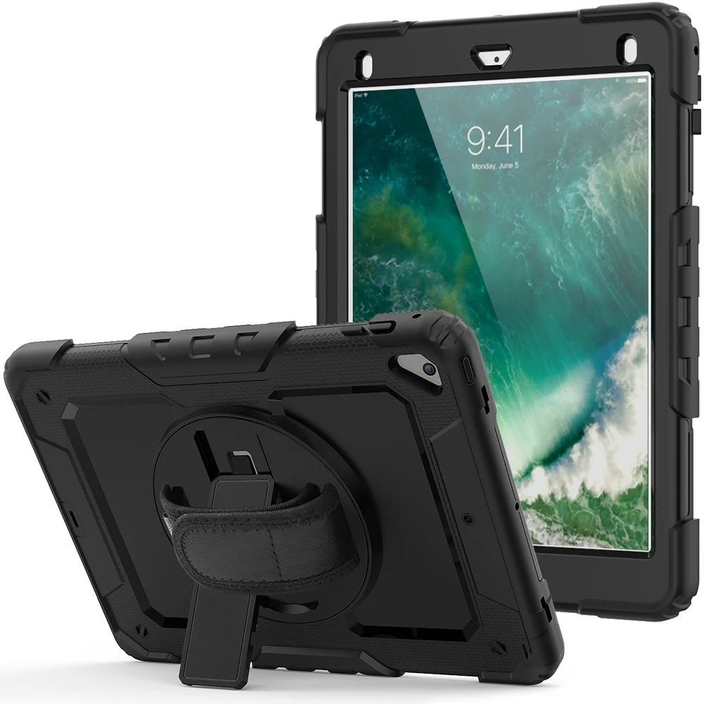 9.7" Case for iPad 2017 Heavy Duty Silicone Kids Safe Cover for iPad 2018 Multiple Shockproof Protective Shell with Bracket Belt
9.7" Case for iPad 2017 Heavy Duty Silicone Kids Safe Cover for iPad 2018 Multiple Shockproof Protective Shell with Bracket Belt