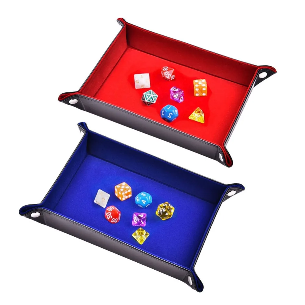 Double Sided Dice Tray PU Leather Folding Rectangle Tray Velvet Dice Holder For RPG DND Chess Other Table Games And Storage
Double Sided Dice Tray PU Leather Folding Rectangle Tray Velvet Dice Holder For RPG DND Chess Other Table Games And Storage