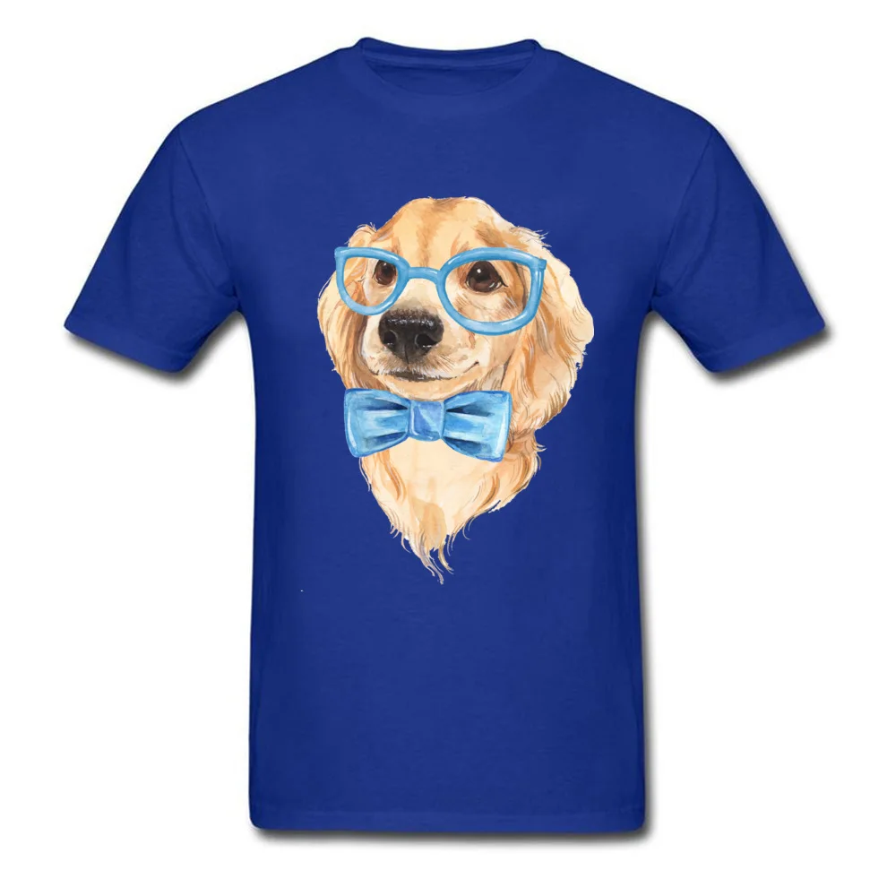Custom Tees Family Short Sleeve Men T Shirts TpicOriginaltitle Slim Fit VALENTINE DAY Sweatshirts Crew Neck Wholesale Cute dog in glasses blue