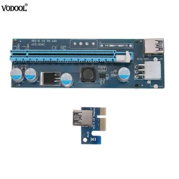 New High Speed Riser PCI-E 1X to 16X PCI Express Riser Card Extender Adapter + USB3.0 Cable 15Pin-6Pin Cable for Bitcoin Minner
New High Speed Riser PCI-E 1X to 16X PCI Express Riser Card Extender Adapter + USB3.0 Cable 15Pin-6Pin Cable for Bitcoin Minner