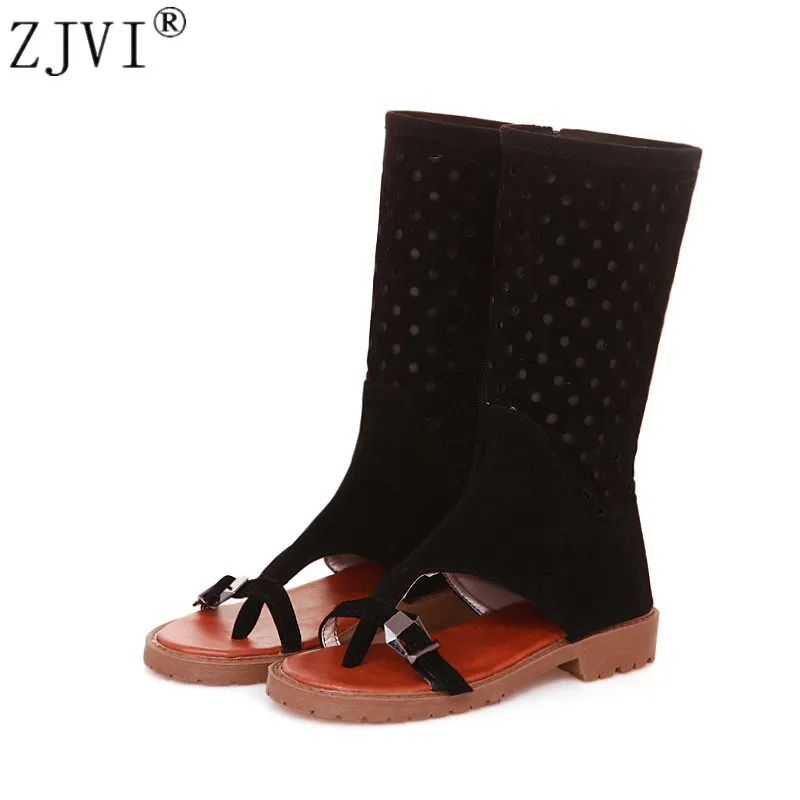 ZJVI woman fashion suede summer mid calf boots 2019 women cut outs boots womens flat low heels shoes ladies open toe sandals
ZJVI woman fashion suede summer mid calf boots 2019 women cut outs boots womens flat low heels shoes ladies open toe sandals