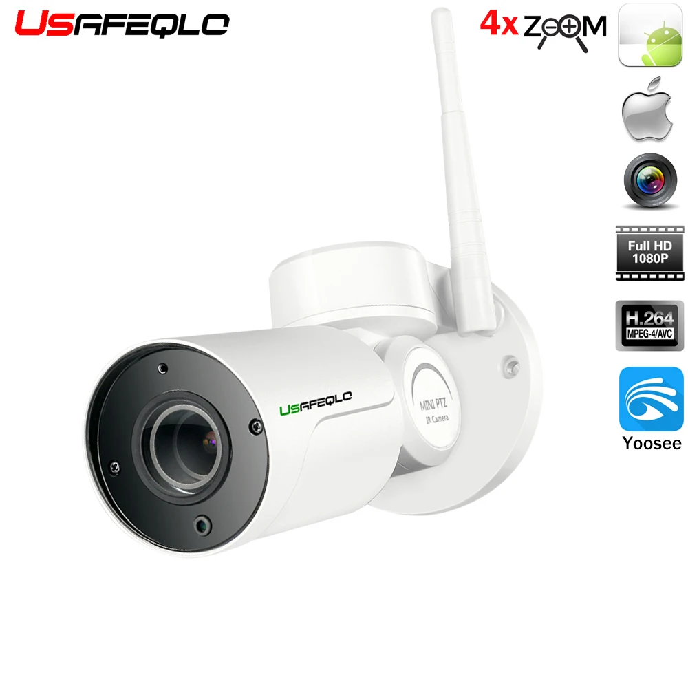 1080P IP PTZ Bullet Camera Full HD 4X Optical Zoom IP66 Waterproof Night Vision IP Camera Mini Outdoor WIFI PTZ P2P Surveillance
1080P IP PTZ Bullet Camera Full HD 4X Optical Zoom IP66 Waterproof Night Vision IP Camera Mini Outdoor WIFI PTZ P2P Surveillance