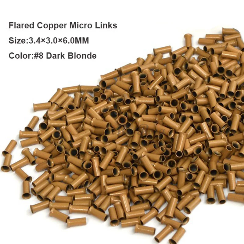 Copper Micro Beads 3.4*3.0*6.0MM 1000Pcs/Bottle #8 Dark Blonde Microring Micro Link Hair Extension Kits
Copper Micro Beads 3.4*3.0*6.0MM 1000Pcs/Bottle #8 Dark Blonde Microring Micro Link Hair Extension Kits