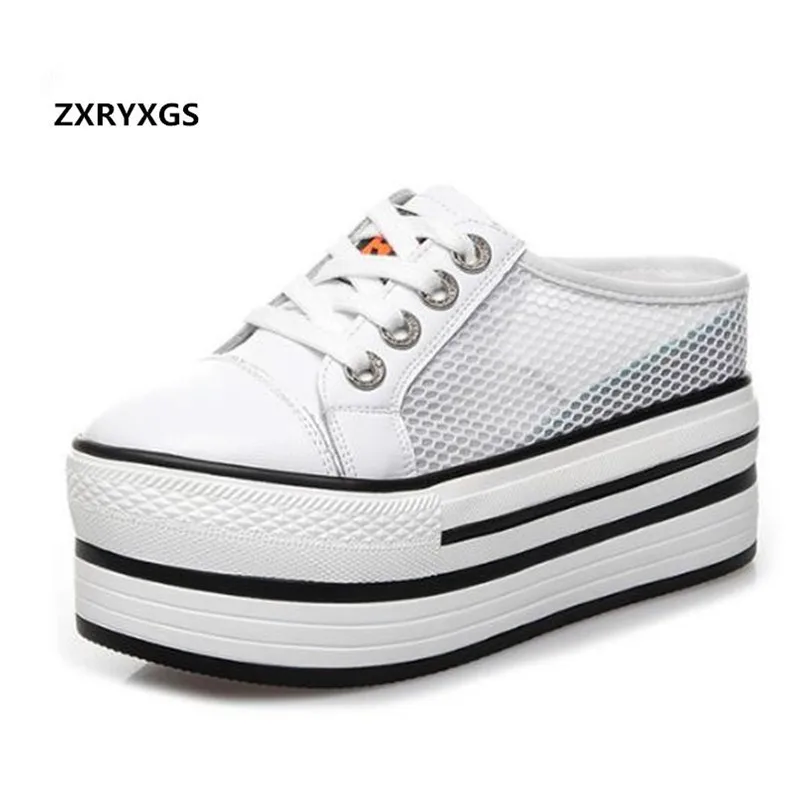 New Summer Wear Cowhide Mesh Thick-bottomed Wedges Sandals High-heeled Slippers Round Toe Leather Sandals Fashion Casual Sandals
New Summer Wear Cowhide Mesh Thick-bottomed Wedges Sandals High-heeled Slippers Round Toe Leather Sandals Fashion Casual Sandals