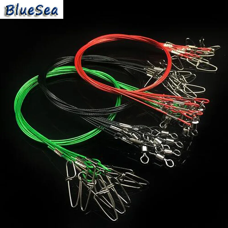 BlueSea 10pcs/lot 50cm Fishing Lure Line Trace Wire Leader Swivel Tackle Spinner Shark Fish Interlock Snap Hook Connector
BlueSea 10pcs/lot 50cm Fishing Lure Line Trace Wire Leader Swivel Tackle Spinner Shark Fish Interlock Snap Hook Connector