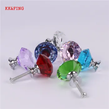 KK&FING 30mm European Colorful Crystal Glass Knobs Cabinet Handles Cupboard Wardrobe Drawer Pulls Furniture Handle Hardware 
KK&FING 30mm European Colorful Crystal Glass Knobs Cabinet Handles Cupboard Wardrobe Drawer Pulls Furniture Handle Hardware