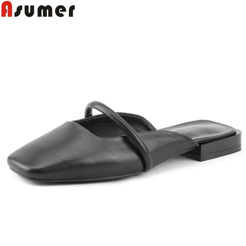 ASUMER fashion new shoes woman square toe shallow mules shoes women Casual genuine leather shoes women leisure flats women 2019
ASUMER fashion new shoes woman square toe shallow mules shoes women Casual genuine leather shoes women leisure flats women 2019