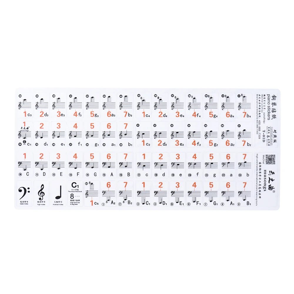Transparent 37 49 61 Electronic Keyboard 88 Key Piano Stave Note Sticker Notation Version & Sheet Music for White Keys
Transparent 37 49 61 Electronic Keyboard 88 Key Piano Stave Note Sticker Notation Version & Sheet Music for White Keys