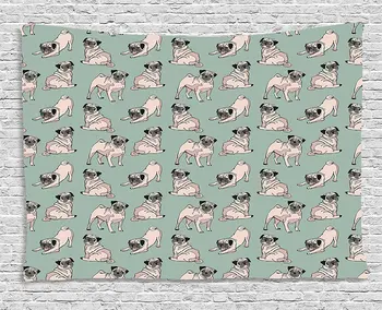 Pug Tapestry Dogs with Various States Sitting Standing Stretching Cute Cartoon Style Pet Drawing, Wall Hanging for Bedroom
Pug Tapestry Dogs with Various States Sitting Standing Stretching Cute Cartoon Style Pet Drawing, Wall Hanging for Bedroom