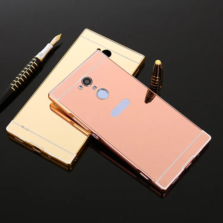 Luxury Gold Plating Aluminum Metal Mirror Case For Sony Xperia XA2 / XA2 Ultra Phone Case Back For Sony XA2 XA2 Ultra case