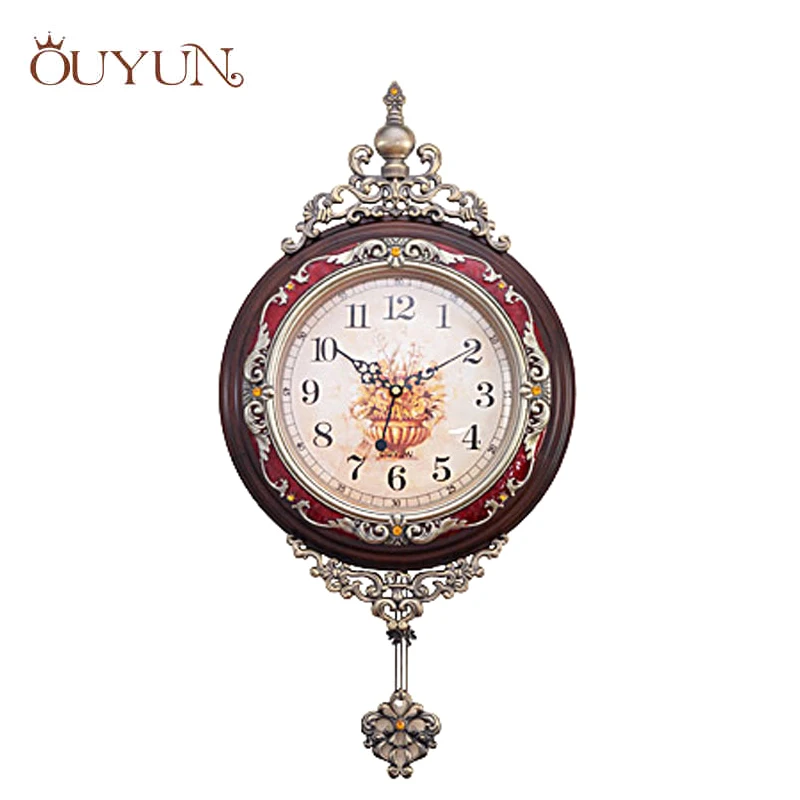OUYUN Fashion Luxury Wooden Pendulum Wall Clocks Vintage Mute Creative Living Room Design Handmade Large Wood Clock Wall Decor
OUYUN Fashion Luxury Wooden Pendulum Wall Clocks Vintage Mute Creative Living Room Design Handmade Large Wood Clock Wall Decor