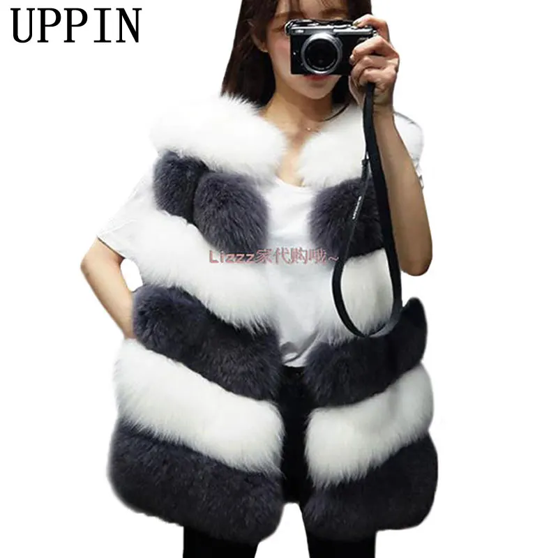UPPIN 207 New Autumn Winter Fur Vest Women Faux Fur Vest Fashion White Gray Stitching Vest High Quality Fox Flair Vest Coat
UPPIN 207 New Autumn Winter Fur Vest Women Faux Fur Vest Fashion White Gray Stitching Vest High Quality Fox Flair Vest Coat