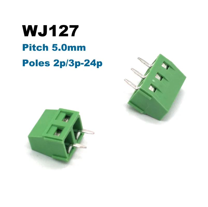 Pitch 5.0mm Screw PCB Terminal Block Connector Straight Pin 2P 3P 5mm WJ127 blocks connectors morsettiera 300V 12A 14AWG
Pitch 5.0mm Screw PCB Terminal Block Connector Straight Pin 2P 3P 5mm WJ127 blocks connectors morsettiera 300V 12A 14AWG