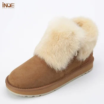INOE fashion genuine sheepskin leather women rabbit fur short ankle winter snow boots with zipper for women winter shoes flats
INOE fashion genuine sheepskin leather women rabbit fur short ankle winter snow boots with zipper for women winter shoes flats
