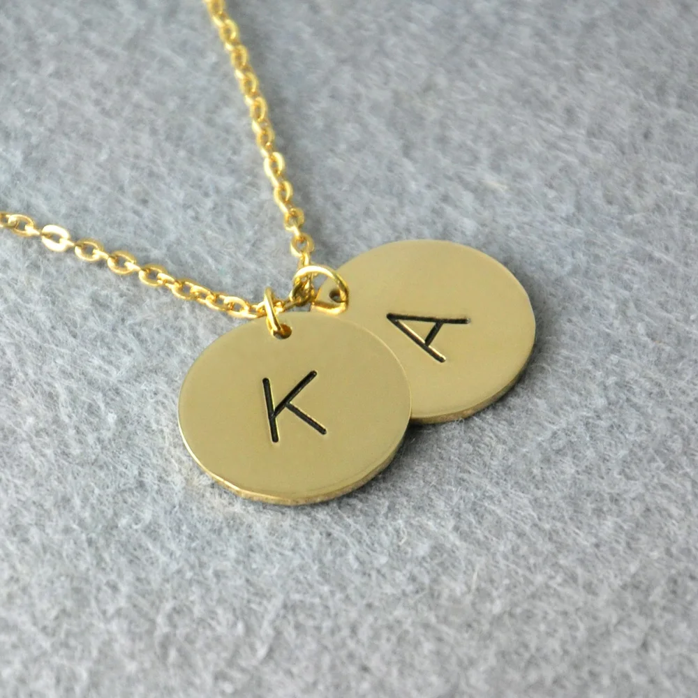 Personalized Initials Necklace, Custom Letter Necklace, Friendship Name Necklace, Disc Charm, Personalized Gift, Bridesmaid gift
Personalized Initials Necklace, Custom Letter Necklace, Friendship Name Necklace, Disc Charm, Personalized Gift, Bridesmaid gift