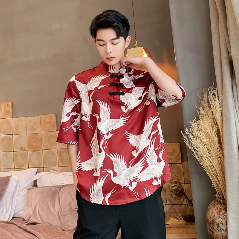 Men's 2019 new style young fashion retro T-sleeve men's Chinese style Tang suit shirt handsome fashion trend men's clothing
Men's 2019 new style young fashion retro T-sleeve men's Chinese style Tang suit shirt handsome fashion trend men's clothing