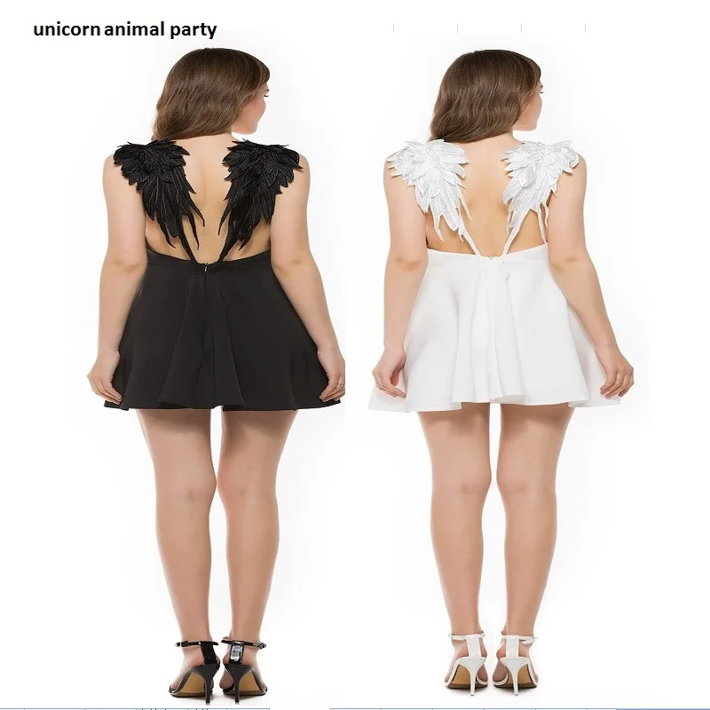 Sexy Backless Lace Up Summer Angel girl women fashion sexy V lead angel wings beach small Black and white condole belt dress 
Sexy Backless Lace Up Summer Angel girl women fashion sexy V lead angel wings beach small Black and white condole belt dress