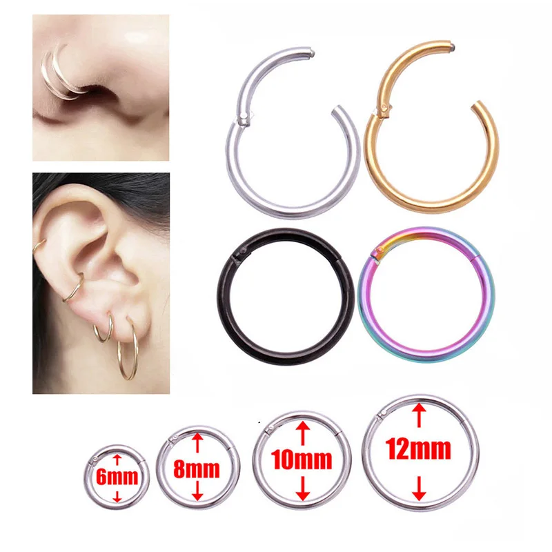 Multiple Colour Surgical Steel Stud Earrings Septum Clicker Nose Circle Hinge Segment Ear Helix Tragus Closed Piercing Nose Nail
Multiple Colour Surgical Steel Stud Earrings Septum Clicker Nose Circle Hinge Segment Ear Helix Tragus Closed Piercing Nose Nail