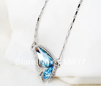 New Light Blue Austrian Crystal Faceted Butterfly Pendant Jewelry Necklace High Quality Cubic Zirconia Necklace For Women Hot
New Light Blue Austrian Crystal Faceted Butterfly Pendant Jewelry Necklace High Quality Cubic Zirconia Necklace For Women Hot