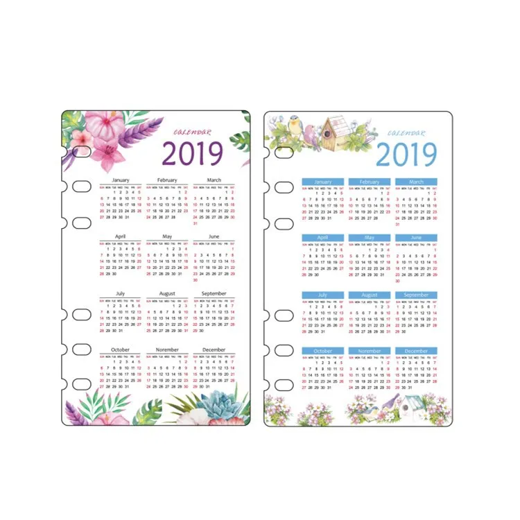 6holes Loose Leaf 2019 Calendar, A5 A6 Notebook DIY Accessory, Diary Planner Protector PP Binder Kawaii Stationery Supplies
6holes Loose Leaf 2019 Calendar, A5 A6 Notebook DIY Accessory, Diary Planner Protector PP Binder Kawaii Stationery Supplies