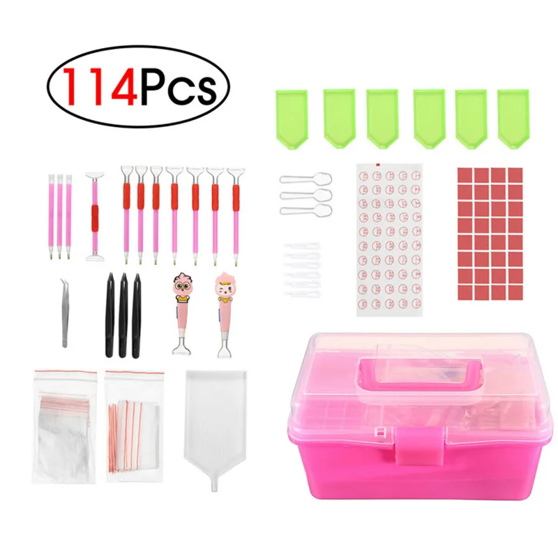 114pcs DIY Diamond Painting Tools Set 5D By Number Cross Stitch Supplies LED Embroidery Pen+Glue+Pliers+Spoons+Drill+Disc+Box
114pcs DIY Diamond Painting Tools Set 5D By Number Cross Stitch Supplies LED Embroidery Pen+Glue+Pliers+Spoons+Drill+Disc+Box