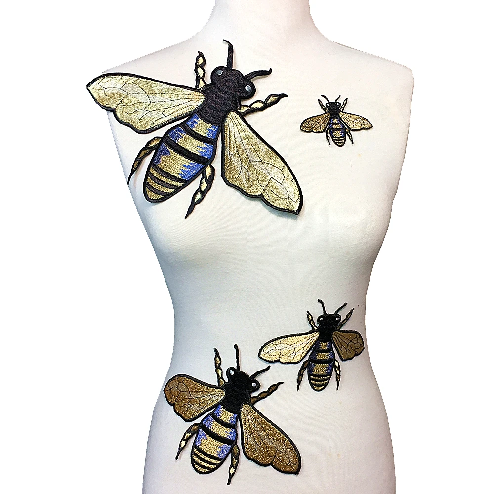 Set of 4 Large Embroidered Bee Patch Embroidery Bees Applique Big Patches For Clothing Bag Parches DIY Accessories Sew On AC1001
Set of 4 Large Embroidered Bee Patch Embroidery Bees Applique Big Patches For Clothing Bag Parches DIY Accessories Sew On AC1001