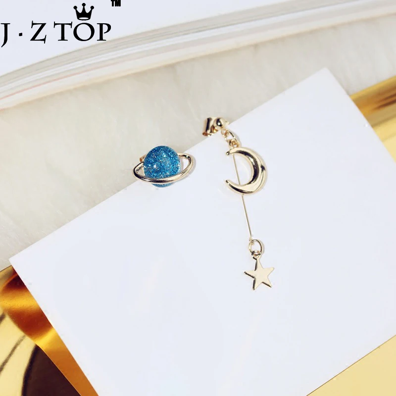 Lovely Moon Stud Earrings Blue Universe Stars Both Sides Asymmetric Tassel Earrings Women Earrings Jewelry
Lovely Moon Stud Earrings Blue Universe Stars Both Sides Asymmetric Tassel Earrings Women Earrings Jewelry