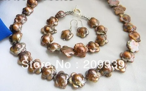 huij 002180 18''/8'' 17mm Coffee Baroque Reborn Freshwater Pearl Necklace Bracelet Earring
huij 002180 18''/8'' 17mm Coffee Baroque Reborn Freshwater Pearl Necklace Bracelet Earring
