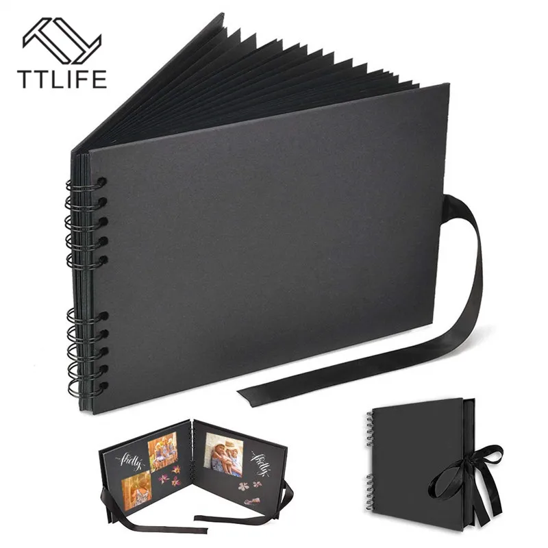 TTLIFE Scrapbook Album DIY Handmade 11x7 Inch Black Page Scrapbooks Scrap Book Anniversary Wedding Travelling Baby Shower Gift
TTLIFE Scrapbook Album DIY Handmade 11x7 Inch Black Page Scrapbooks Scrap Book Anniversary Wedding Travelling Baby Shower Gift