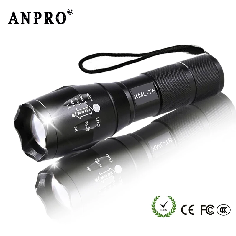 Anpro XML T6 Led Flashlight Q5 Mini Torch Lanterna Tactical Flashlight Zoomable Waterproof Protable Outdoor Camping Bike Light
Anpro XML T6 Led Flashlight Q5 Mini Torch Lanterna Tactical Flashlight Zoomable Waterproof Protable Outdoor Camping Bike Light