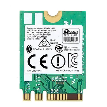 For IBM/Lenovo/ThinkPad FRU:00JT478 Broadcom BCM94356Z Wireless-AC Wifi 802.11ac 867Mbps Bluetooth BT 4.1 Wlan Network NGFF Card 
For IBM/Lenovo/ThinkPad FRU:00JT478 Broadcom BCM94356Z Wireless-AC Wifi 802.11ac 867Mbps Bluetooth BT 4.1 Wlan Network NGFF Card